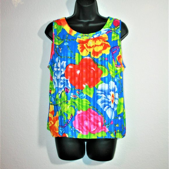 RARE! Vintage Kanga Collection by Dale Tryon 80s Floral Pleated 3 Piece Outfit - Picture 7 of 11